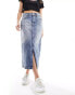 Фото #6 товара Tommy Jeans claire denim midi skirt in mid wash