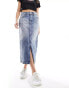 Tommy Jeans claire denim midi skirt in mid wash