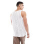 ASOS DESIGN relaxed neck vest in sheer zig zag in white