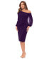 ფოტო #3 პროდუქტის Women's One-Shoulder Sheer-Sleeve Midi Dress