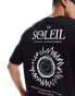 Jack & Jones oversized t-shirt with Le soleil art backprint in black