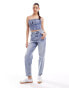 Miss Selfridge mom jean in blue acid wash Синий, W26 L30 - фото #2