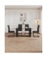 Black Table & Chair Set: Tempered Glass Table, 4 Leather Chairs