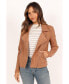 Womens Spencer Faux Suede Moto Jacket