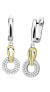 Matching bicolor earrings with zircons SVLE0646SH8BK00