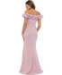 Фото #2 товара Women's Scuba-Crepe Ruffled Off-The-Shoulder Fit & Flare Gown