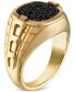 ფოტო #3 პროდუქტის Men's Classic Black Diamond (1/2 ct. t.w.) Ring in 14k Gold-Plated Sterling Silver