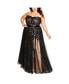 Фото #1 товара Plus Size Embroidered Tulle Maxi Dress
