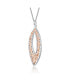 Elegant Sterling Silver Two-Tone Pendant Necklace