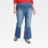 Women's High-Rise Relaxed Flare Jeans - Ava & Viv Blue Denim 17