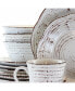 Rustic Birch 16 Piece Stoneware Round Dinnerware Set