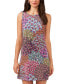 ფოტო #3 პროდუქტის Petite Printed Round-Neck Sleeveless Swing Dress