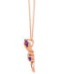 Фото #2 товара Le Vian multi-Gemstone (3/4 ct. t.w.) & Nude Diamond (1/3 ct. t.w.) Flower Pendant Necklace in 14k Rose Gold, 18" + 2" extender