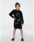 Big Girls Knitted Dress With Sequins Black