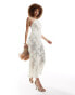 Amy Lynn halterneck floral crochet maxi dress in cream Бежевый, XL - EU 44 - фото #1