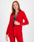 Petite Open-Front Cardigan Sweater Bright Crimson, P/S - фото #1