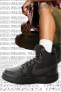 Court Borough Mid Winter Leather Sneaker Hakiki Deri Bilekli Spor Ayakkabı Siyah