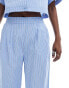 Фото #5 товара Extro & Vert wide leg trousers in blue stripe co-ord