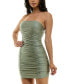 ფოტო #3 პროდუქტის Juniors' Ruched Strapless Bodycon Dress