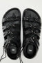 Фото #7 товара Кожаные сандалии со шнуровкой ZARA