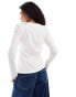 Фото #4 товара Weekday Milly super soft slim fit long sleeve t-shirt in off-white