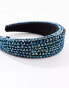 Vila beaded irredecent headband in blue