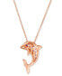Фото #3 товара Le Vian strawberry Ombré Sapphire Dolphin Pendant Necklace (1/4 ct. t.w.) in 14k Rose Gold, 18" + 2" extender