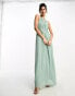 Vila Bridesmaid halterneck maxi dress in sage green