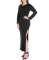 ფოტო #2 პროდუქტის Women's Plus Size Side Slit Fitted Maxi Dress