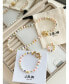 ფოტო #3 პროდუქტის 18K Gold Plated Freshwater Pearls with Colored Glass Beads - Amber Bracelet 8" For Women and girls