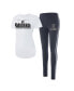 ფოტო #1 პროდუქტის Women's White, Charcoal Las Vegas Raiders Sonata T-shirt and Leggings Set
