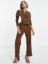 Фото #1 товара Vero Moda Aware tailored cropped suit blazer with open back in brown