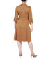 ფოტო #2 პროდუქტის Petite 3/4 Sleeve Roll Tab Shirtdress