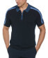 Men's Short Sleeve Quarter-Zip Colorblocked Polo Sweater