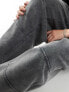 Фото #9 товара ASOS DESIGN shoelace waist seam detail jogger in charcoal acid wash