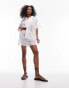 Topshop broderie lace trim beach shorts in white