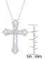 Фото #2 товара Macy's cubic Zirconia Cross Pendant Necklace in Fine Silver Plate
