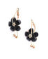 ფოტო #1 პროდუქტის Women's Black Flower Drop Earrings