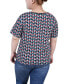 ფოტო #2 პროდუქტის Plus Size Short Sleeve with Ring Details Top