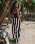 4th & Reckless x Loz Vassallo cuba knitted stripe beach trouser in black and white