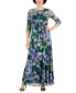 ფოტო #1 პროდუქტის Women's 3/4-Sleeve Floral-Print Maxi Dress