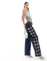 Фото #2 товара Basic Pleasure Mode machina eyelet boyfriend jeans in deep indigo