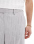 Фото #5 товара ASOS DESIGN smart loose leg pinstripe trousers in light grey