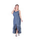 Фото #3 товара Women's Plus Size Tencel High-Low Ruffle Hem Maxi Dress