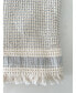 Фото #3 товара Grey Mini Waffle with Striped Edge Turkish Cotton Bath Towel