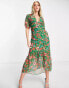 Фото #2 товара Hope & Ivy drop hem midi tea dress in green floral