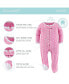 ფოტო #3 პროდუქტის The Peanut Shell Floral Love Footed Baby Sleepers for Girls, 3-Pack