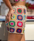 Фото #3 товара Women's s X JoJo Open Weave Floral Crochet Mini Cover-Up Skirt