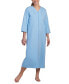 ფოტო #1 პროდუქტის Women's Quilted Zip-Front 3/4-Sleeve Robe