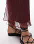 Фото #2 товара Topshop co-ord plisse straight midi skirt in maroon